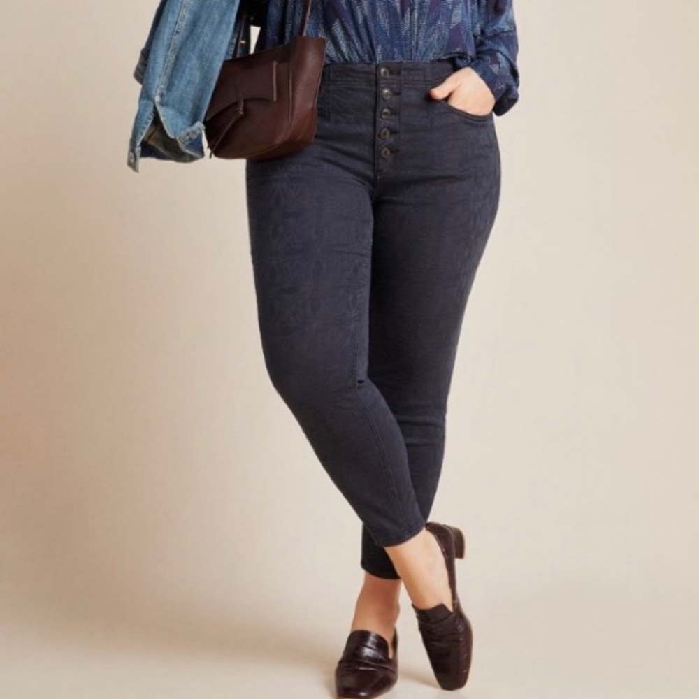 Anthropologie Pilcro High Rise Jacquard Jeans